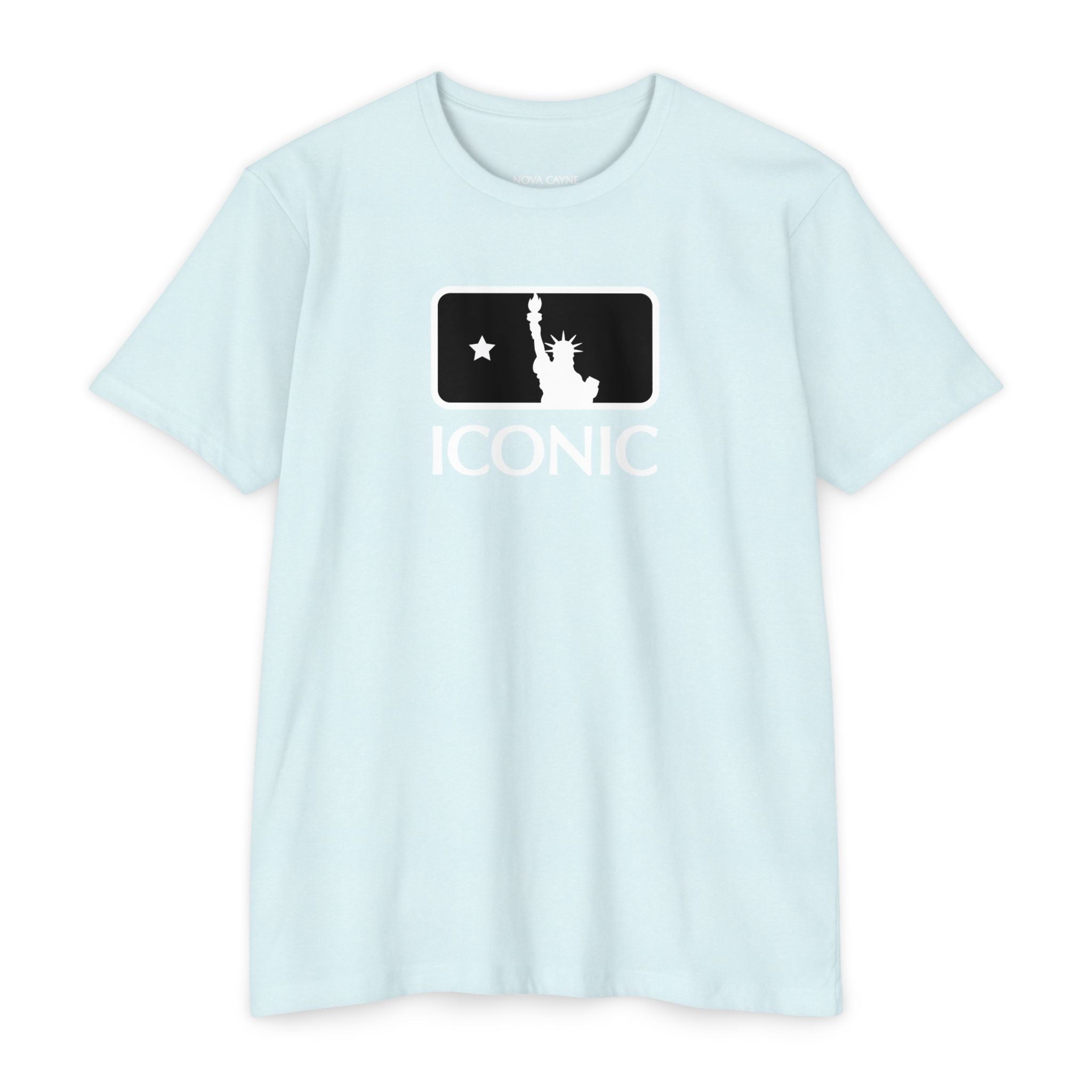 Ice blue Iconic Statue of Liberty T-Shirt — Patriotic Americana Graphic Tee